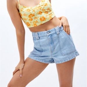 PacSun Light Blue Elastic Waist Shorts